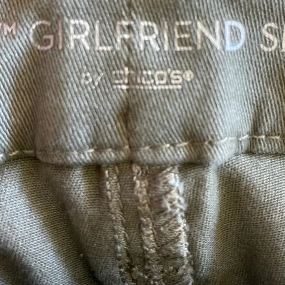 👖 Women’s Chicos Brand perfect stretch girlfriend Capri size 2 (large 12) khaki - Picture 3 of 6